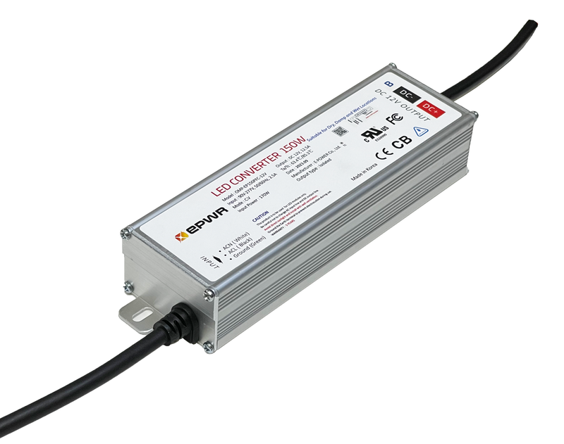 EP-150-12 LED Power Supply – 150W 12V Outdoor Metal Driver (IP68 Rated)