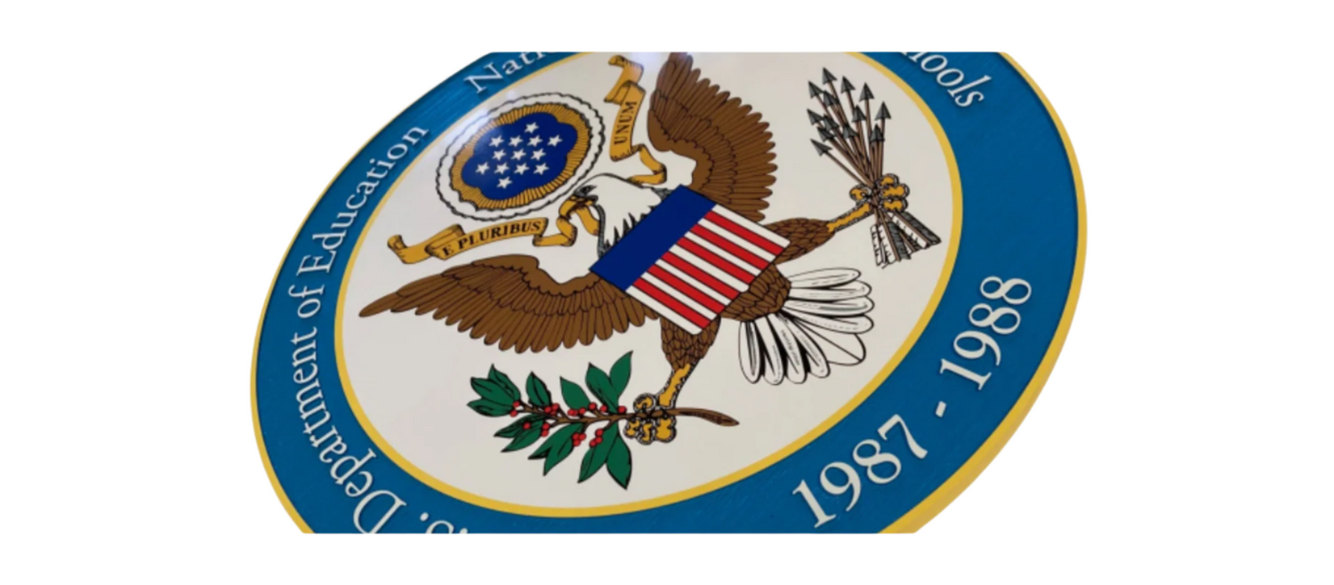 Seal of the United States Department of Education with an eagle and flag design.