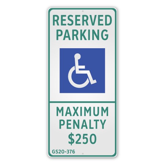 Handicap Reserved Sign 12" x 26" (R7-35)