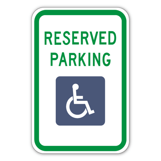 Handicapped Reserved Sign 12 x 18" (R7-8-11)