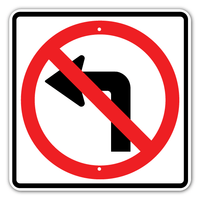 No Left Turn Sign 24
