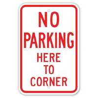 No Parking to Corner Sign (R7-6-3)