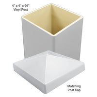 Vinyl Post with Cap 4x4x96