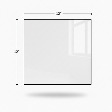 Rectangular white object with dimensions labeled on a white background
