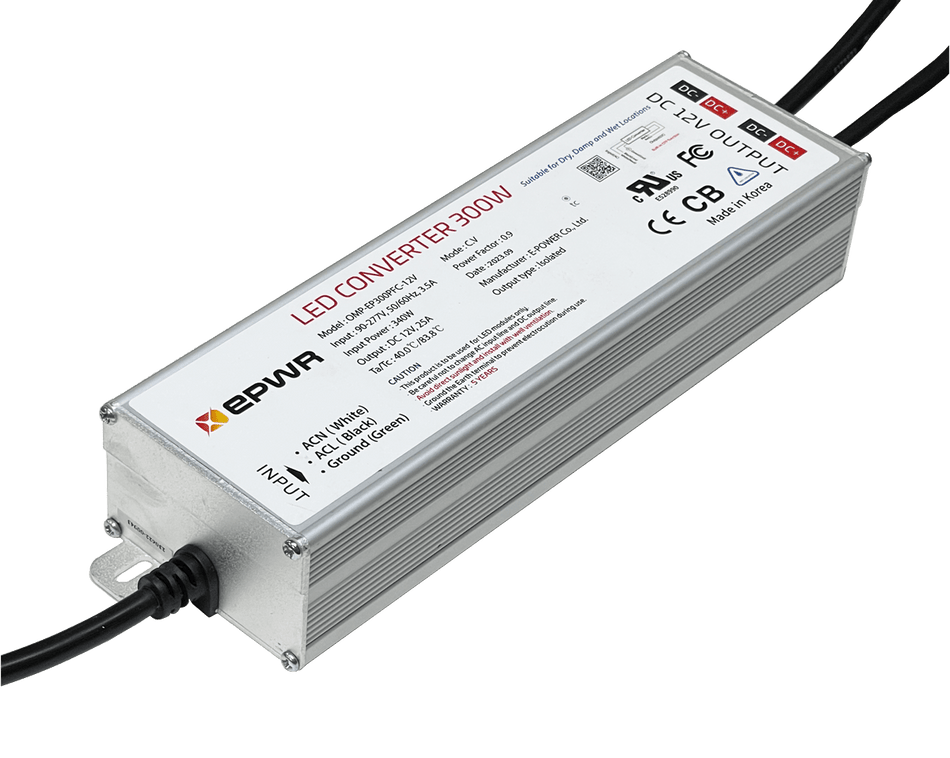EP - 300 - 12 LED Power Supply – 300W 12V Outdoor Metal Driver (IP68 Rated) - Blue Ridge Sign Supply Inc
