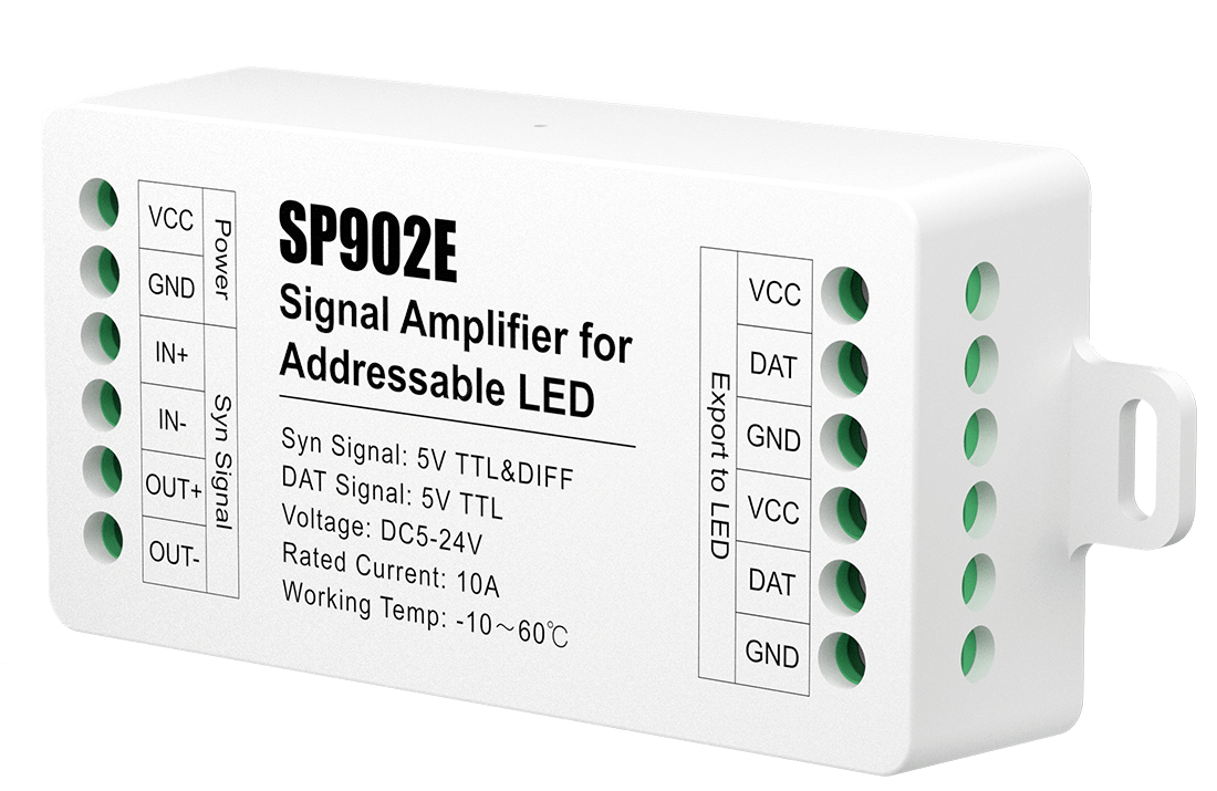 SP902E SPI Signal Amplifier | Extend & Boost Addressable LED Signals | TTL & RS485 Compatible - Blue Ridge Sign Supply Inc