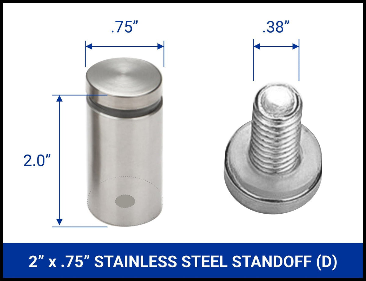 Stainless Steel Standoffs (4 Pack) - Blue Ridge Sign Supply Inc