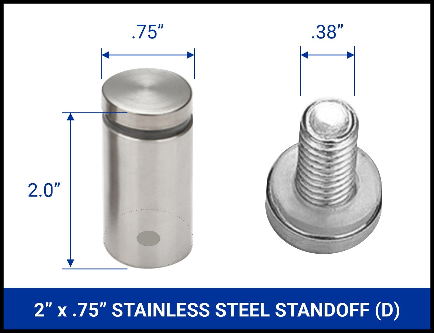 Stainless Steel Standoffs (4 Pack) - Blue Ridge Sign Supply Inc