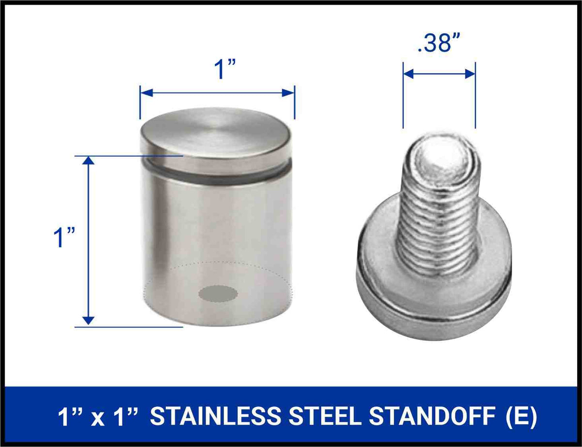 Set Of 12 Stainless Steel Standoff Screws, 5/8 x 5/8, To Mount 3 Sign Set Of 12 Stainless Steel Standoff Screws, 5/8 x 5/8, To Mount 3 Sign