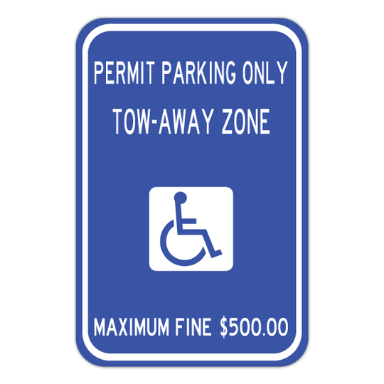 Handicapped Permit Only 12" x 18" (R7-8-16)