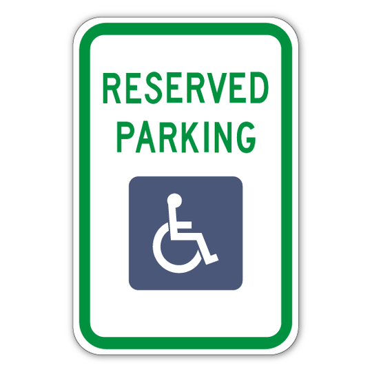 Handicapped Reserved Sign 12 x 18" (R7 - 8 - 11) - Blue Ridge Sign Supply Inc