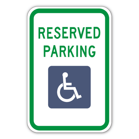 Handicapped Reserved Sign 12 x 18" (R7 - 8 - 11) - Blue Ridge Sign Supply Inc
