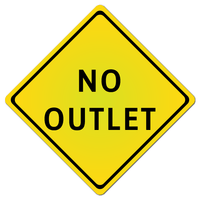 No Outlet Sign (W14 - 2) - Blue Ridge Sign Supply Inc