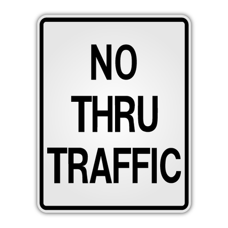 No Thru Traffic Sign 18" x 24" (R5 - 11) - Blue Ridge Sign Supply Inc