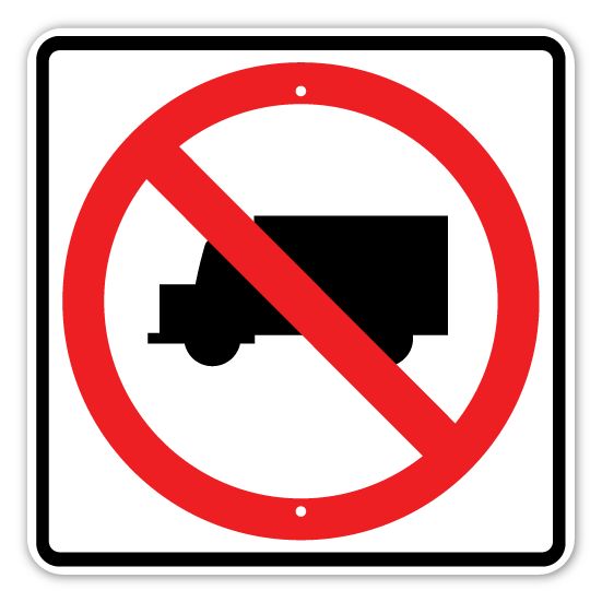 No Trucks 24"x24" (R5-2)
