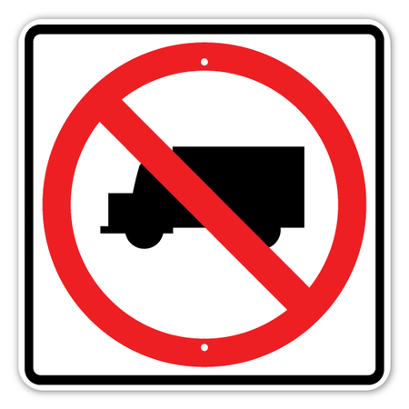 No Trucks Sign 24"x24" (R5 - 2) - Blue Ridge Sign Supply Inc