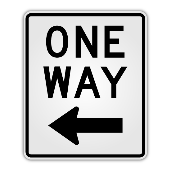 One Way Left Sign 18" x 24" (R6-2L)