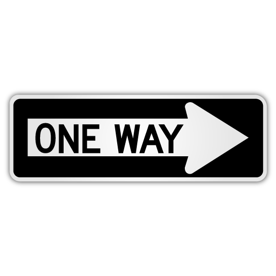 One Way Right Arrow Sign 36" x 12" (R6-1R)