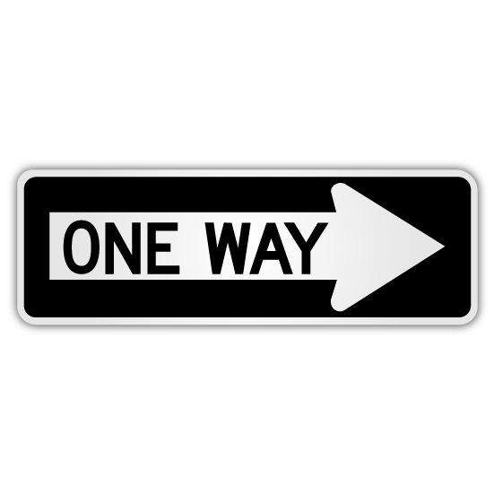 One Way Right Arrow Sign 36" x 12" (R6 - 1R) - Blue Ridge Sign Supply Inc