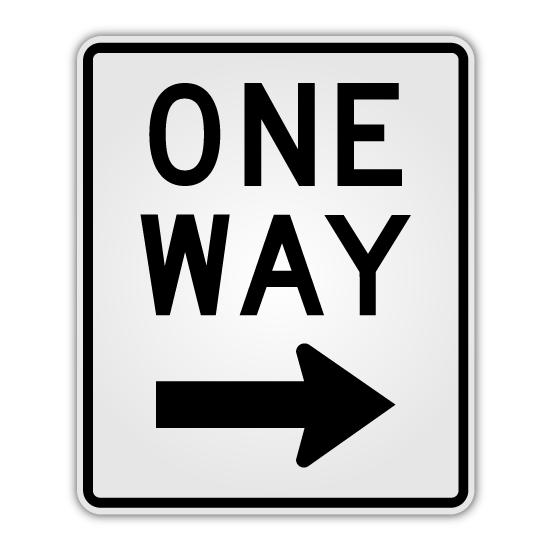 One Way Right Sign 18" x 24" (R6 - 2R) - Blue Ridge Sign Supply Inc