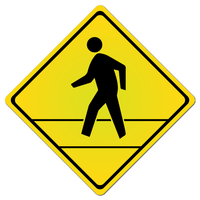 Pedestrian Crossing Warning Sign (W11-A2)