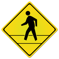 Pedestrian Crossing Warning Sign (W11 - A2) - Blue Ridge Sign Supply Inc