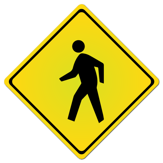 Pedestrian Warning Sign (W11-2)