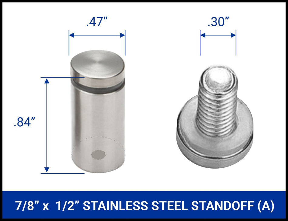 Standoff For Rack Stainless Steel Standoffs (4 Pack) - Blue Ridge Sign Supply Inc