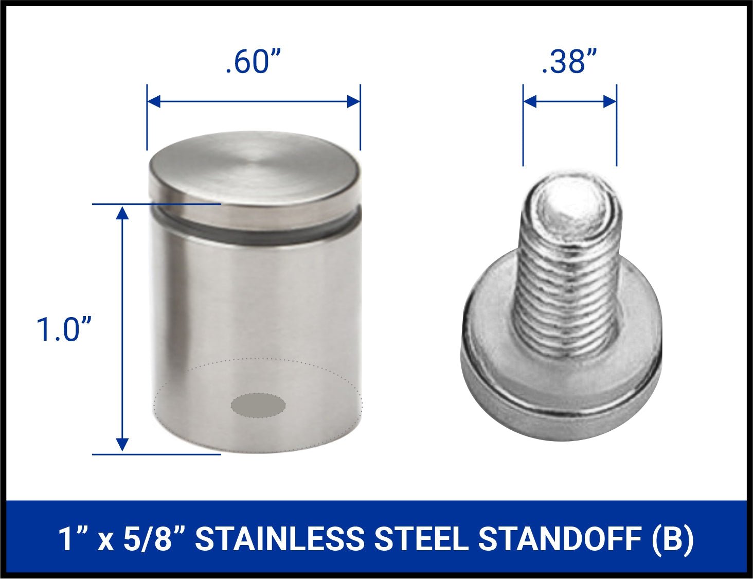 Stainless Steel Standoffs (4 Pack) - Blue Ridge Sign Supply Inc