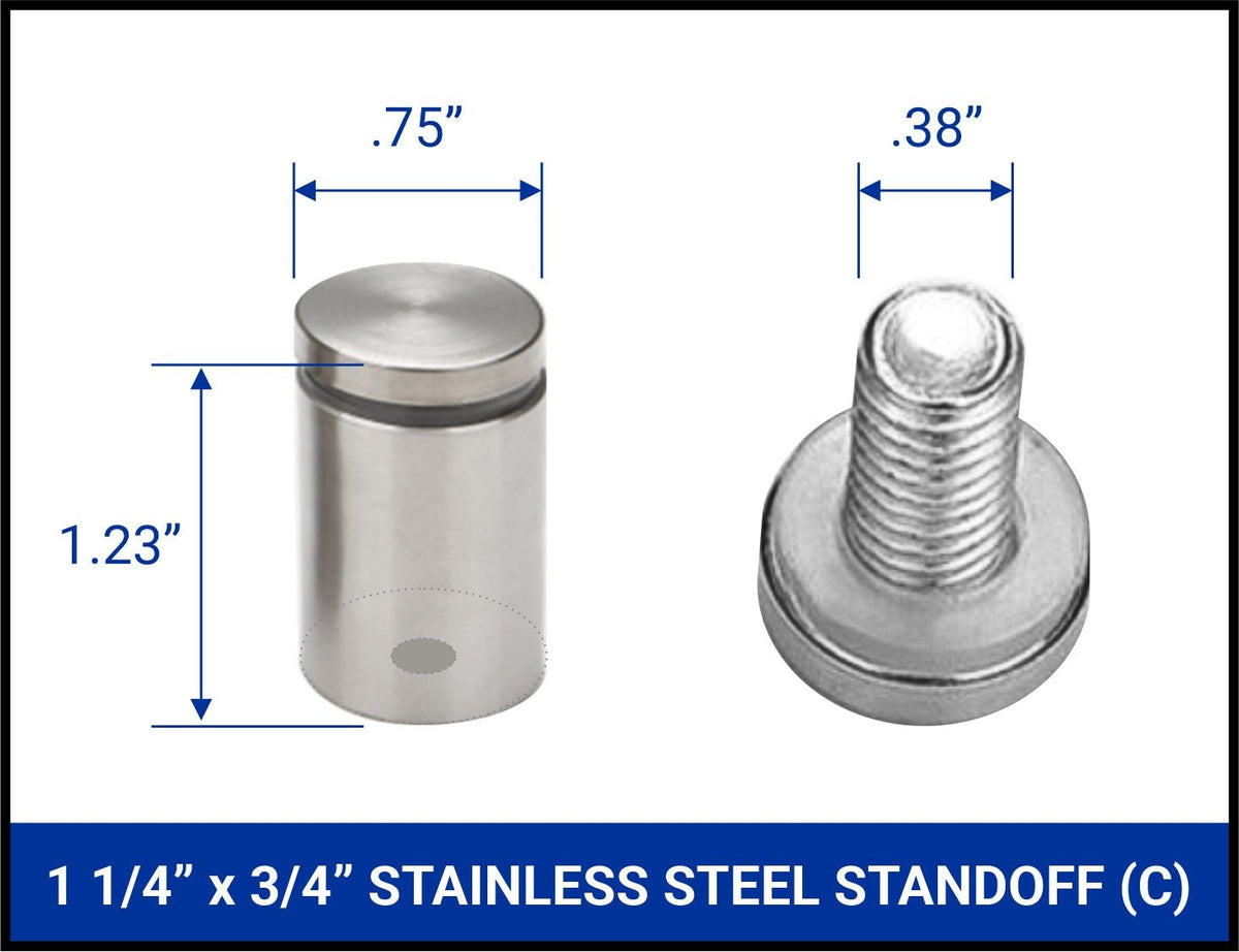 Stainless Steel Standoffs (4 Pack) - Blue Ridge Sign Supply Inc