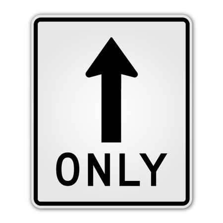 Straight Only Sign 30" x 36" (R3 - 5SN) - Blue Ridge Sign Supply Inc