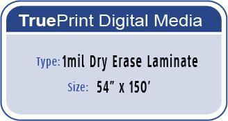 TruePrint 1mil Dry Erase Laminate 54"