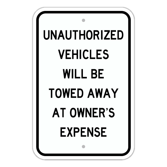 Unauthorized Vehicles Towed