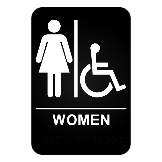 Women's Handicap Restroom ADA Sign - Blue Ridge Sign Supply Inc
