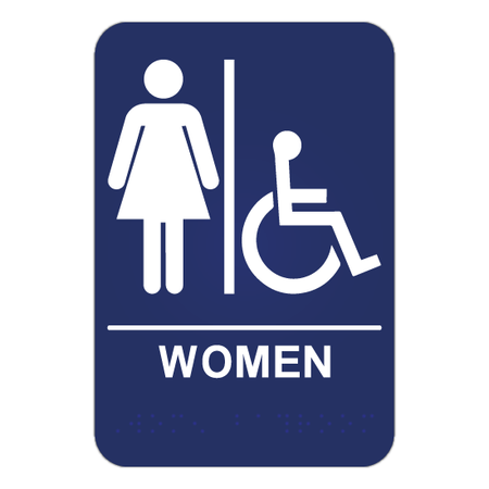 Women's Handicap Restroom ADA Sign - Blue Ridge Sign Supply Inc